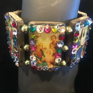 Unique vintage women’s religious art bracelet